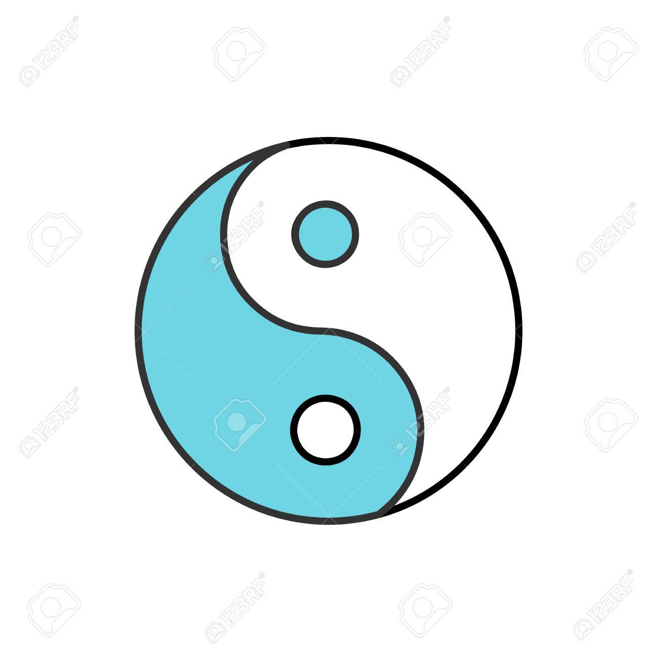Yin Yang Color Icon Isolated Vector Illustration Royalty Free Cliparts Vectors And Stock Illustration Image