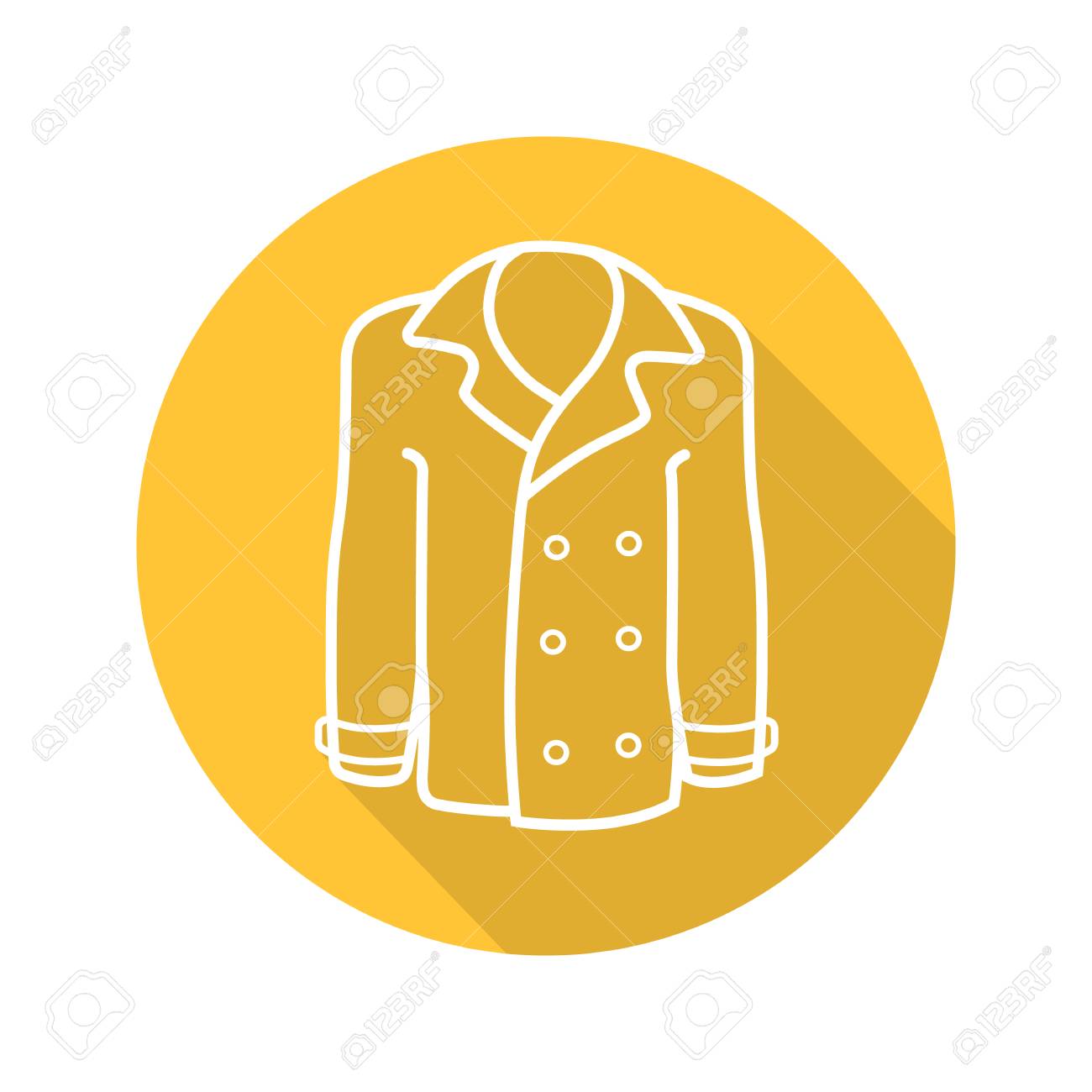 Icône De Plat Linéaire Grandissime Manteau Homme. Veste Icône De Plat Linéaire Grandissime Manteau Homme. Veste