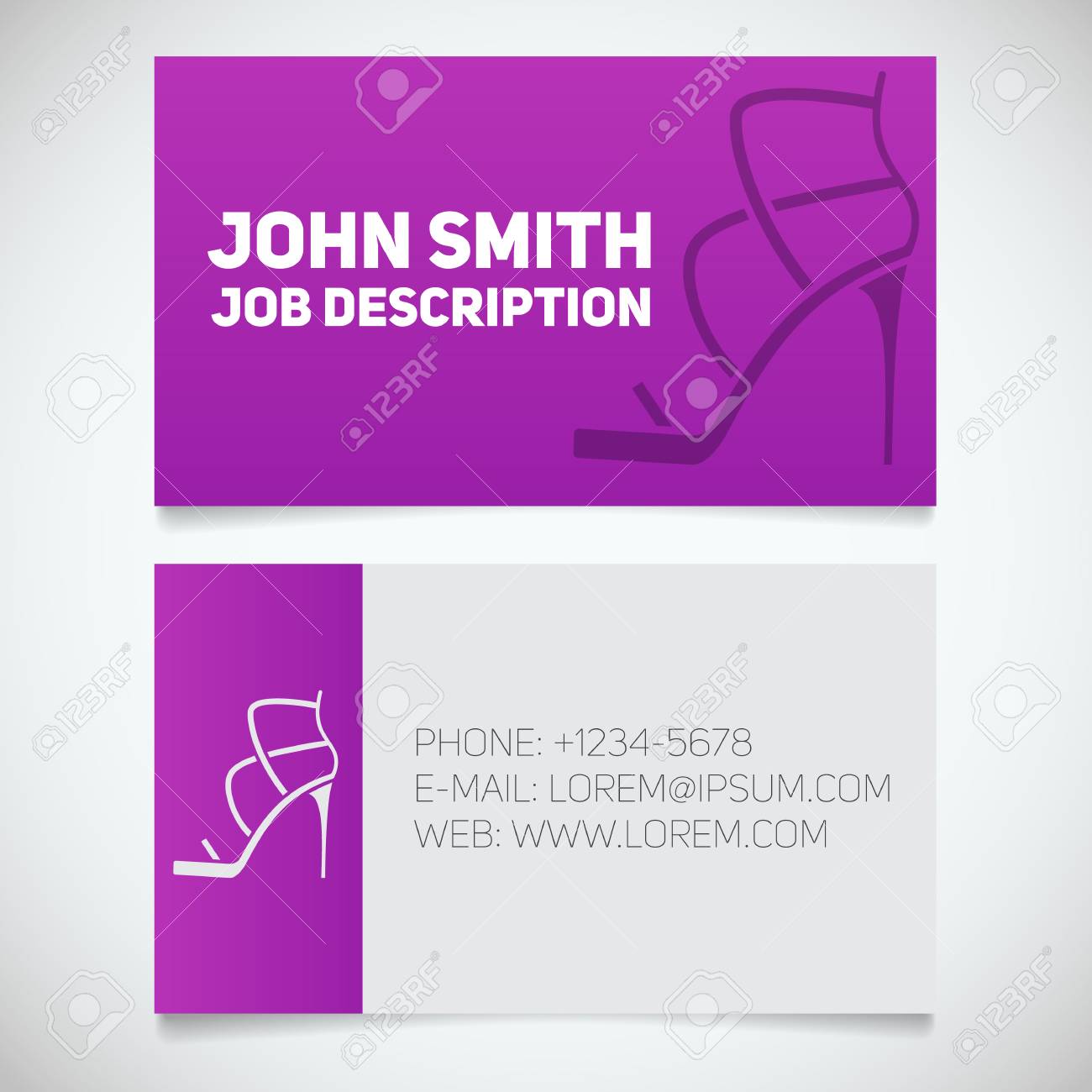 Business Card Print Template With High Heel Shoe Logo. Manager Within High Heel Template For Cards Business Card Print Template With High Heel Shoe Logo. Manager Within High Heel Template For Cards