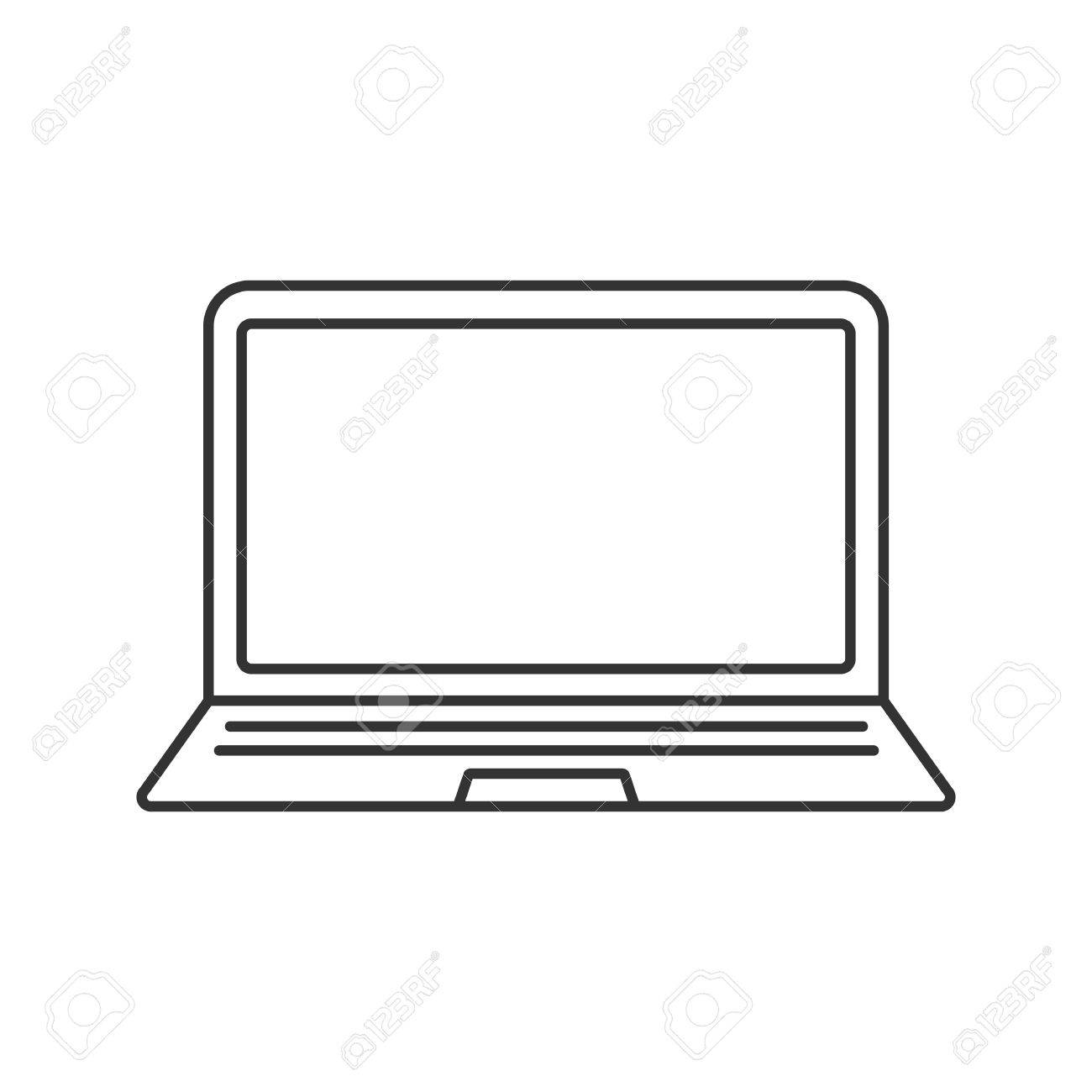 laptop linear icon thin line illustration notebook contour drawing laptop