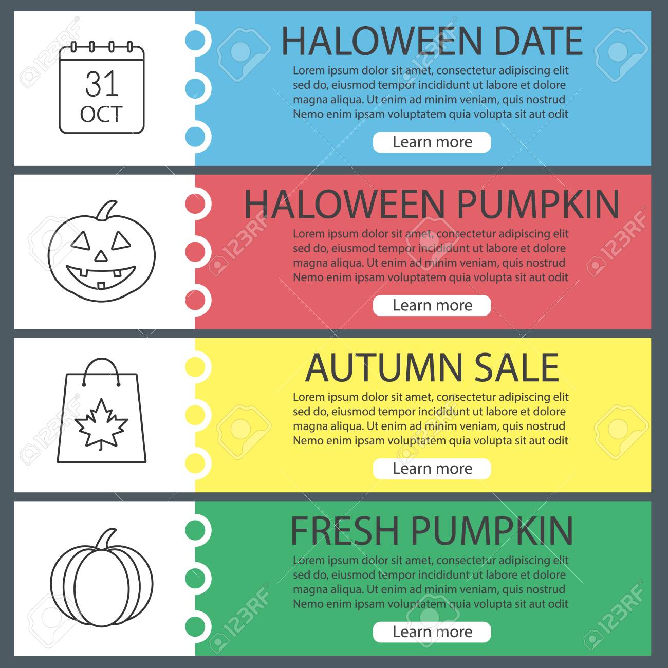 halloween web banner templates set october 31 calendar pumpkins halloween calendar templates
