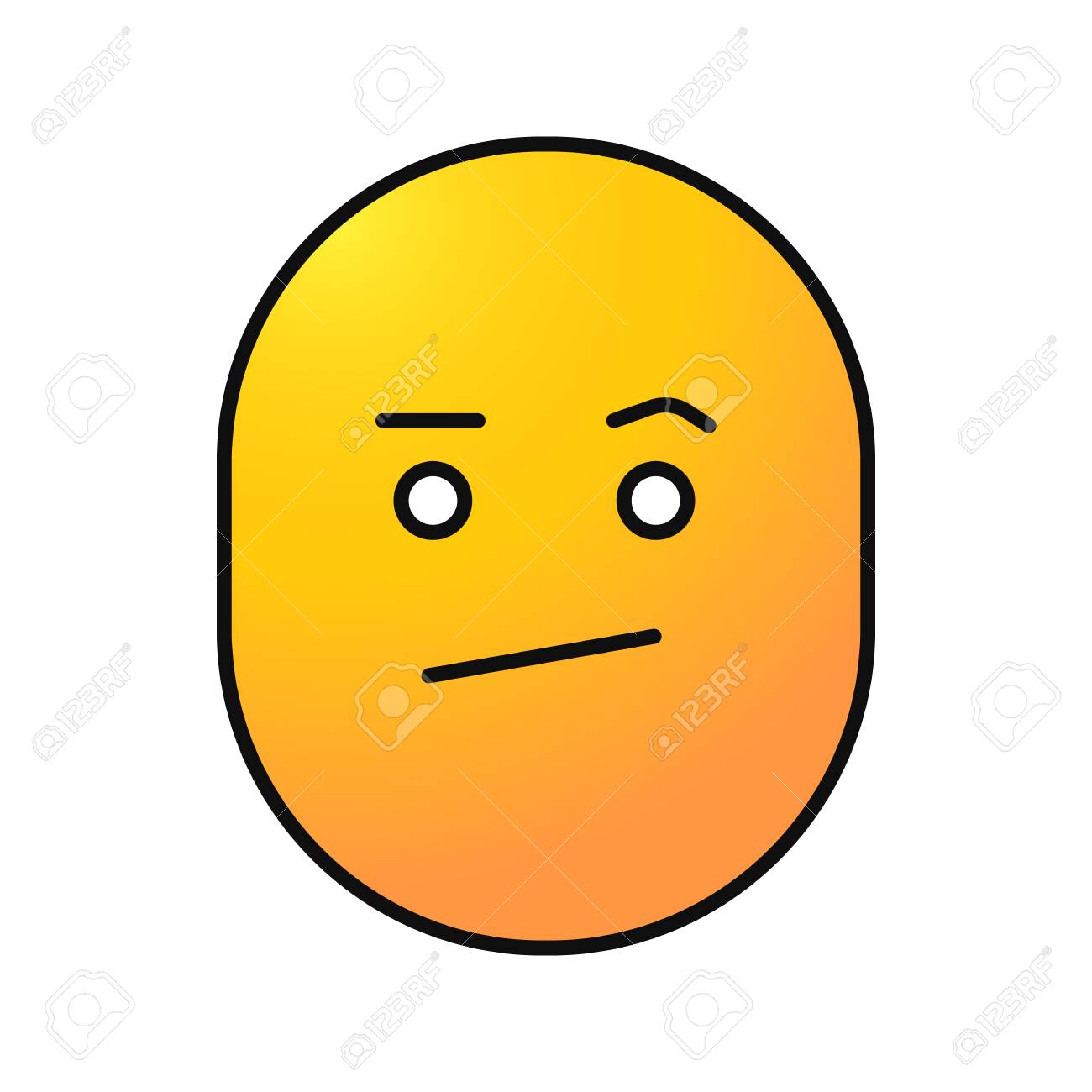 Bored Smiley Color Icon. Confused Face. Isolated Vector Illustration  Royalty Free SVG, Cliparts, Vectors, and Stock Illustration. Image 86916450., image size:1300x1300