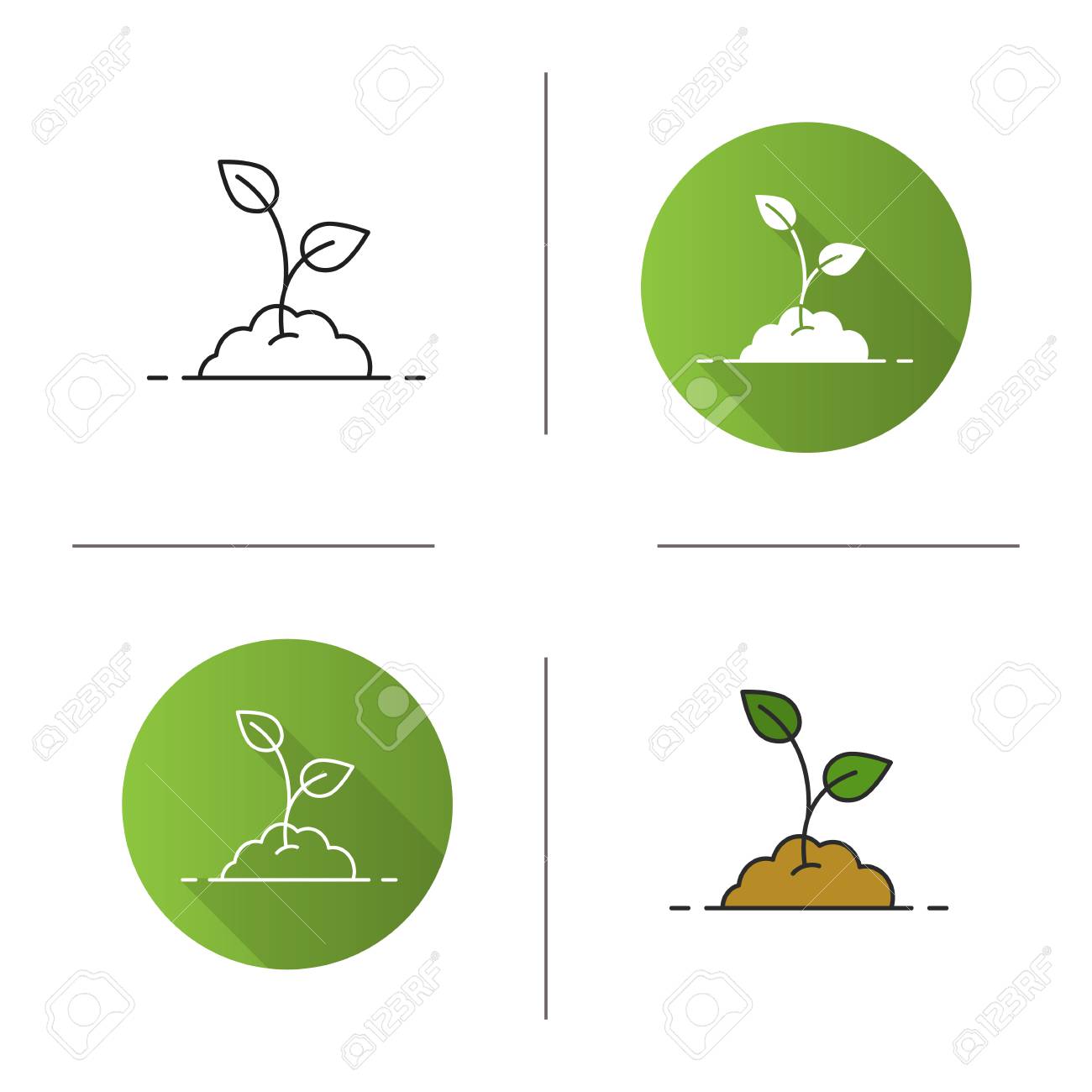 성장하는 새싹 아이콘 로열티 무료 사진, 그림, 이미지 그리고 스톡포토그래피. Image 87944391
