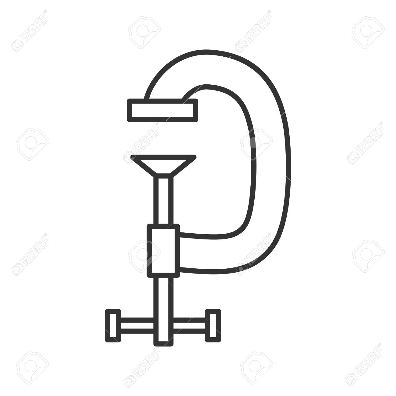 Screw Clamp Linear Icon Thin Line Illustration G Clamp Contour Royalty Free Cliparts Vectors And Stock Illustration Image