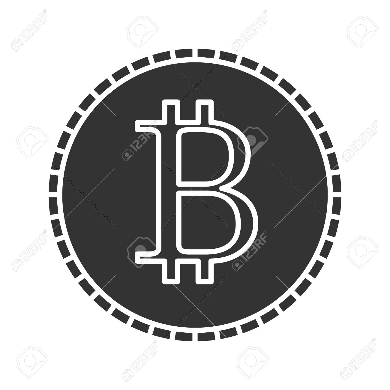 비트 코인 문자 모양 아이콘입니다. 실루엣 기호. 암호 화폐. 부정적인 공간. 고립 된 벡터 일러스트 로열티 무료 사진, 그림, 이미지  그리고 스톡포토그래피. Image 95248201