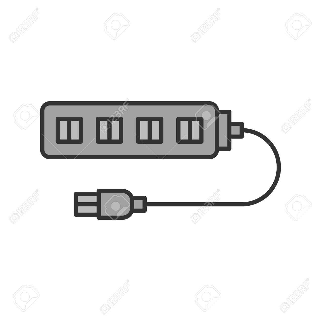 Icono De Color Del Hub Usb. Conexion Multiple. Ilustración Vectorial Aislado Ilustraciones Svg, Vectoriales, Clip Art Vectorizado De Derechos. Image 95603752.