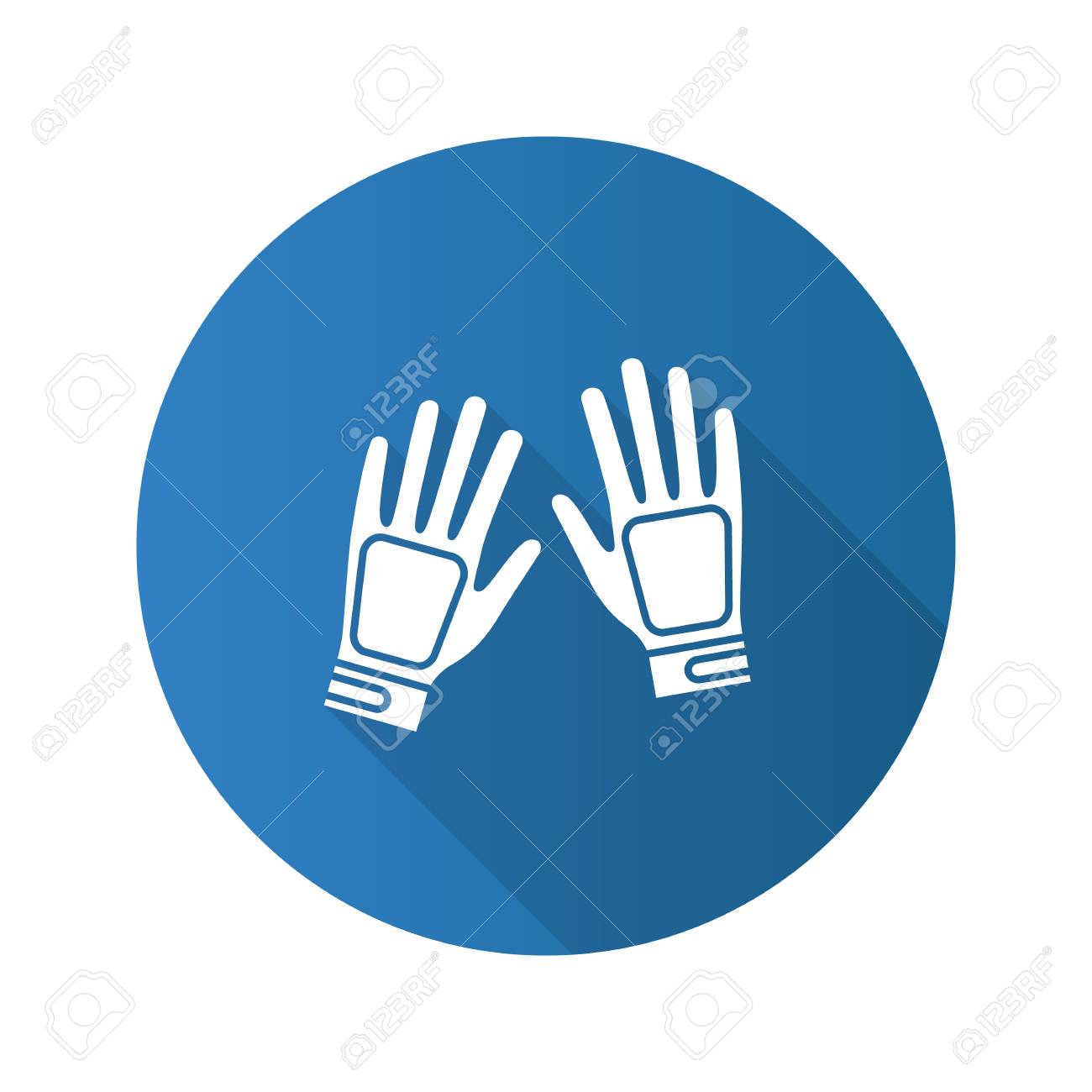 gloves flat design long shadow glyph icon vector silhouette