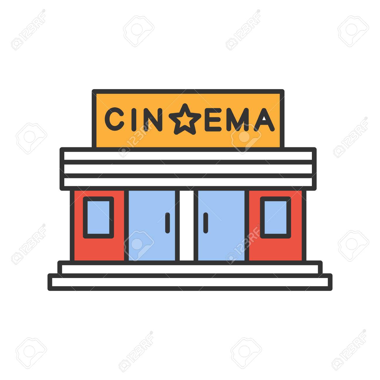 cinema building cartoon