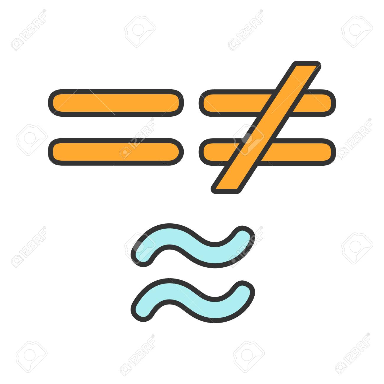 Math Symbols Color Icon Equals Is Not And Approximately Equal Royalty Free Cliparts Vectors And Stock Illustration Image