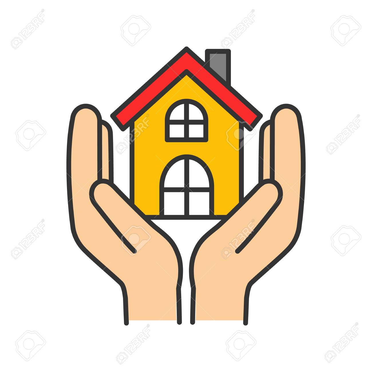 Affordable Housing Color Icon Shelter For Homeless Real Estate Royalty Free Cliparts Vectors And Stock Illustration Image