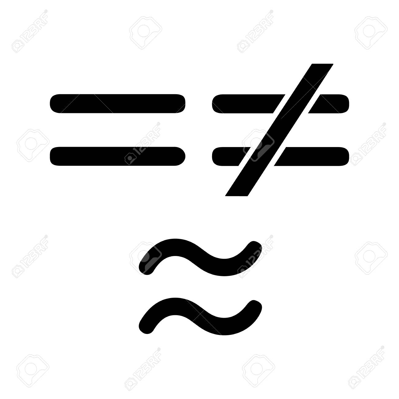 math symbols glyph icon equals is not and approximately equal