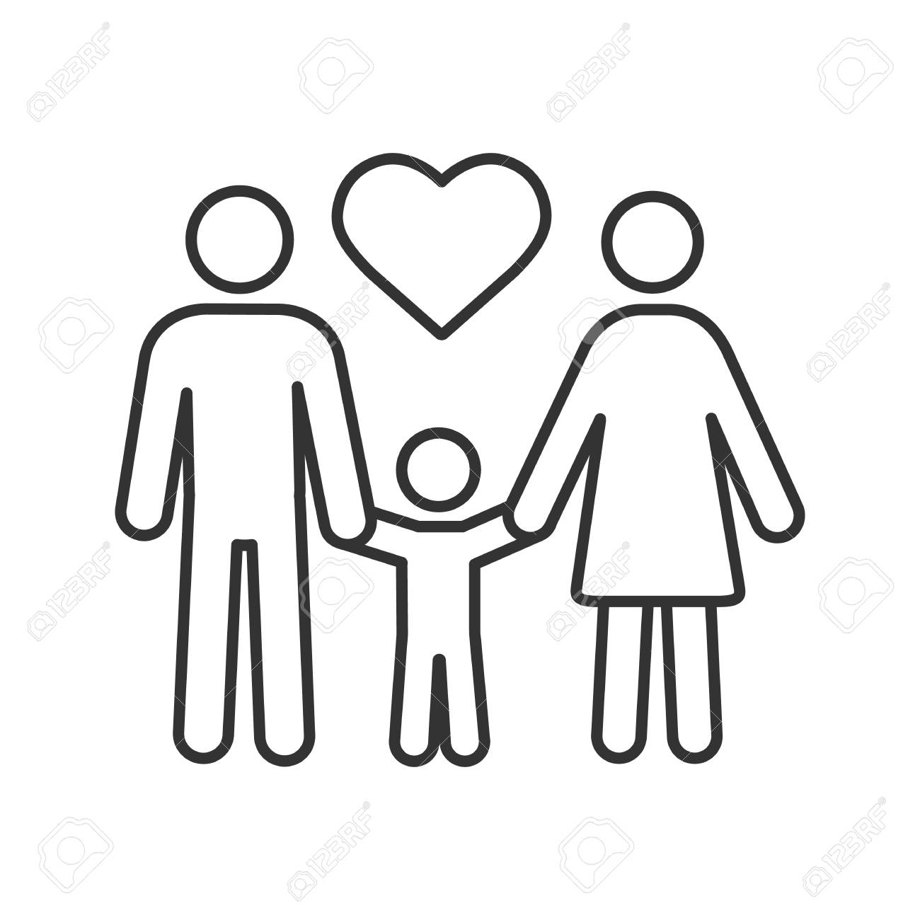 Family Linear Icon. Adoption. Parenthood. Thin Line Illustration. Mother,  Father And Child. Contour Symbol. Vector Isolated Outline Drawing Royalty  Free SVG, Cliparts, Vectors, and Stock Illustration. Image 105954471., image size:1300x1300