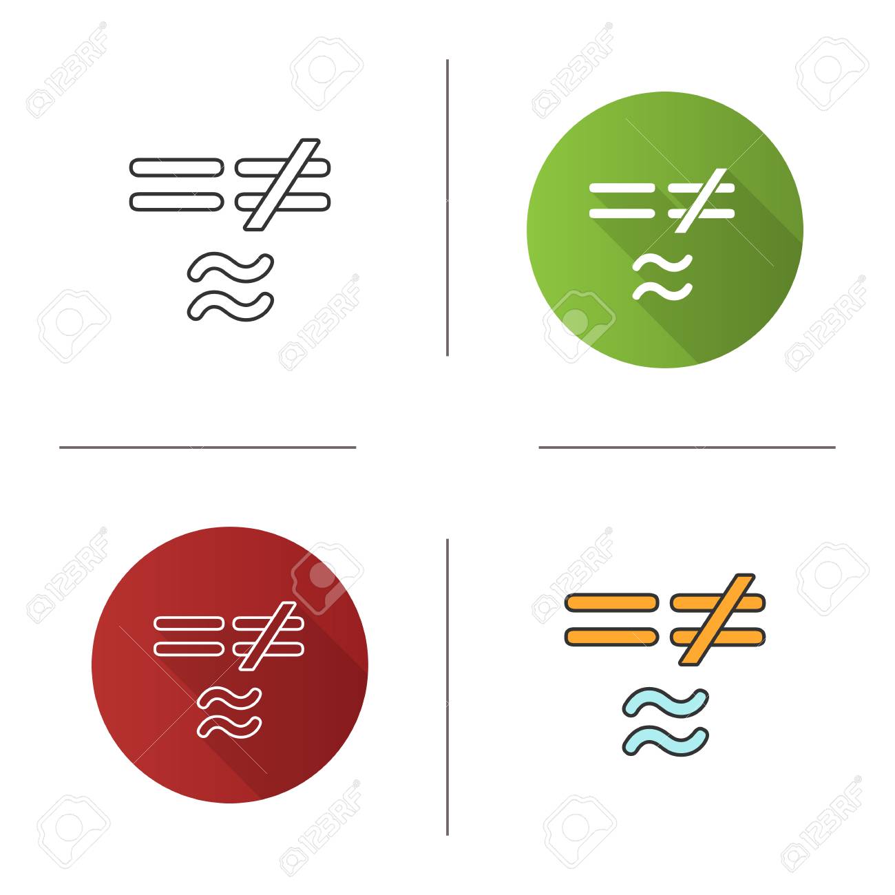 Math Symbols Icon Equals Is Not And Approximately Equal To Royalty Free Cliparts Vectors And Stock Illustration Image