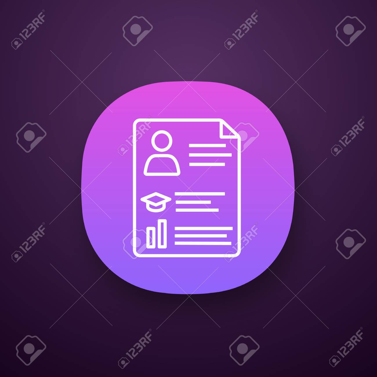 resume app icon ui ux user interface cv curriculum vitae personal information resumes