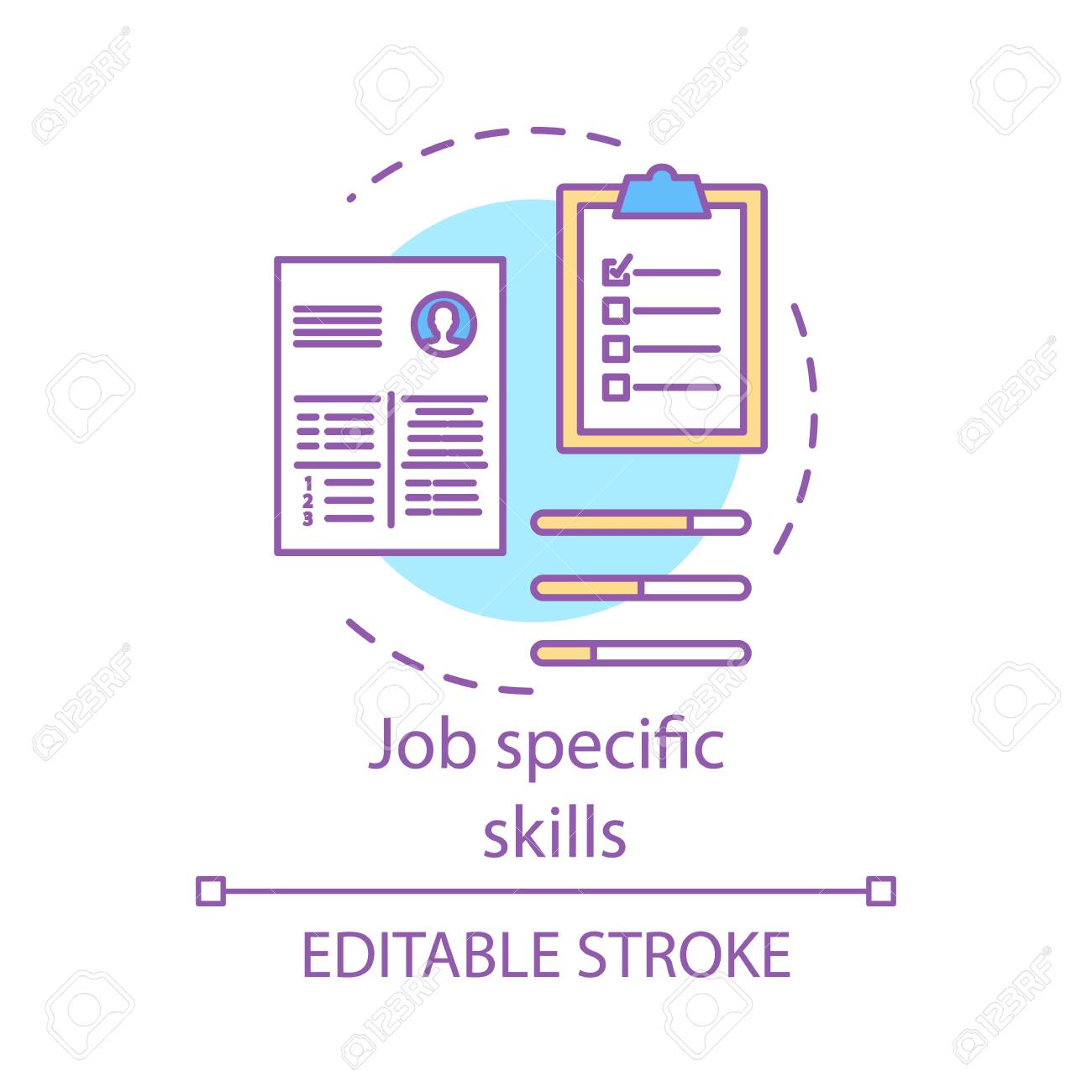 job specific skills concept icon company recruitment hiring hard skills list
