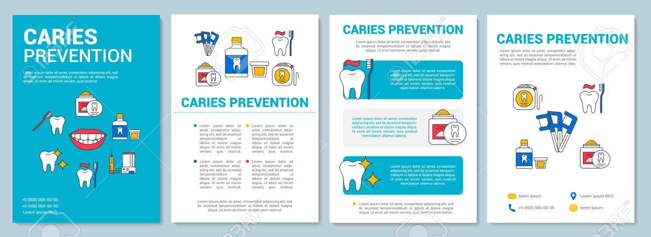 Caries Prevention Brochure Template Layout. Dental Clinic. Flyer, Booklet,  Leaflet Print Design With Linear Illustrations. Vector Page Layouts For  Magazines, Annual Reports, Advertising Posters Royalty Free SVG, Cliparts,  Vectors, And Stock Illustration.