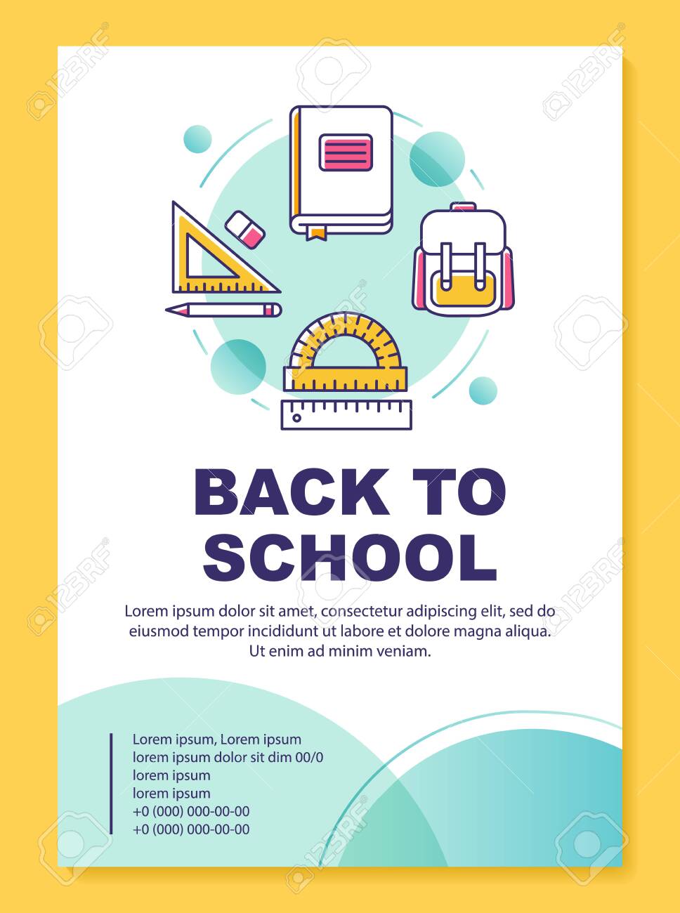 pupils accessories brochure template layout back to school free back to school flyer template