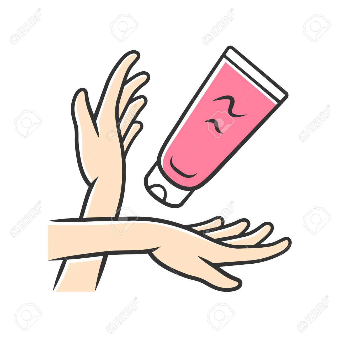 Moisturizing Hand Cream Sunblock Color Icon Feminine Hygiene Royalty Free Cliparts Vectors And Stock Illustration Image