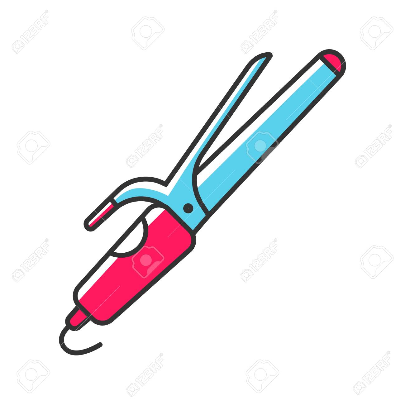 Hair Curler Color Icon Curling Iron Curling Tongs Creating