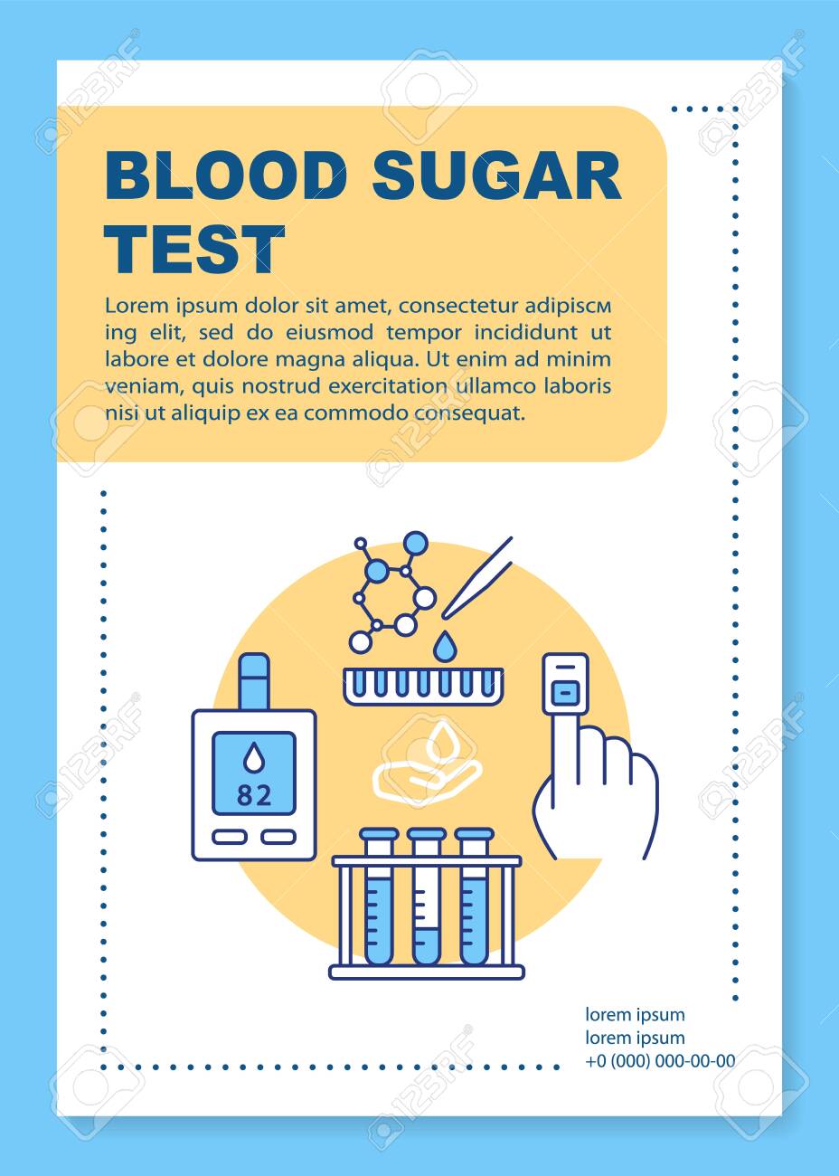 blood sugar test brochure template layout flyer leaflet print diabetes brochure template