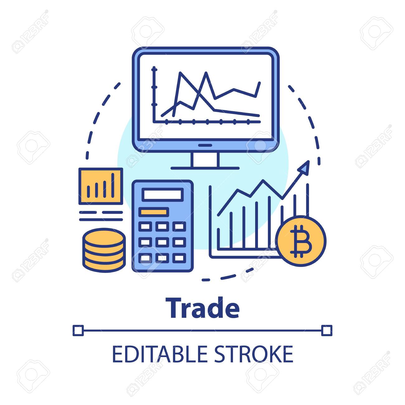 Trade Concept Icon. Investing And Stock Market Idea Thin Line Illustration. Bitcoin  Trading. Cryptocurrency Exchange. Financial Transaction Analysis. Vector  Isolated Outline Drawing. Editable Stroke Royalty Free SVG, Cliparts,  Vectors, and Stock ...