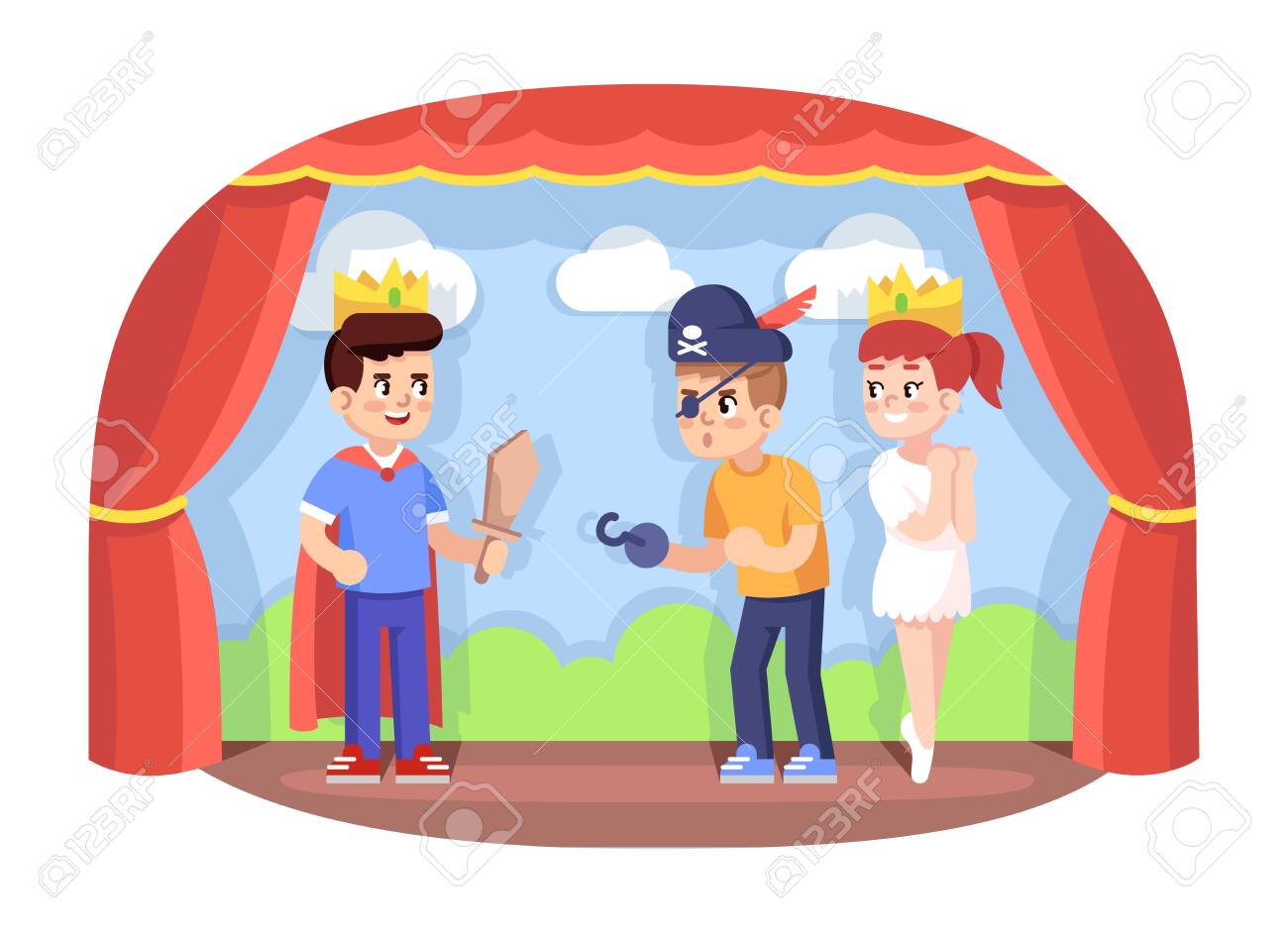 Children Drama Club Flat Vector Illustration. School Play. Young Theatre Troupe. Extracurricular Activities. Development Of Acting Skills. Kids Acting Performance On Stage Cartoon Characters Royalty Free SVG, Cliparts, Vectors, And Stock Illustration. Children Drama Club Flat Vector Illustration. School Play. Young Theatre Troupe. Extracurricular Activities. Development Of Acting Skills. Kids Acting Performance On Stage Cartoon Characters Royalty Free SVG, Cliparts, Vectors, And Stock Illustration.