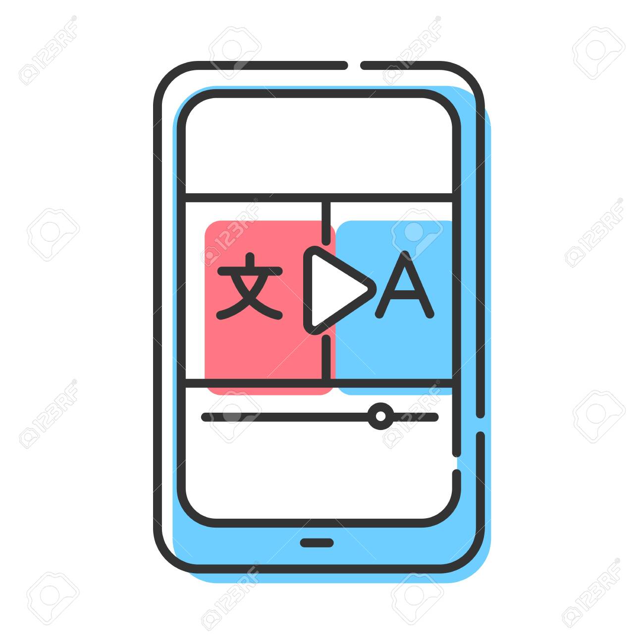 Video Translation Color Icon Online Dictionary App Translation
