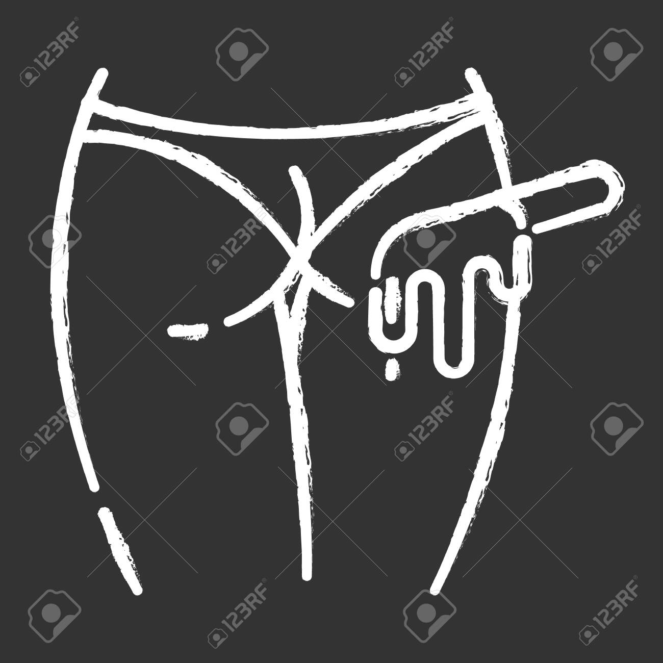 Buttocks Waxing Chalk Icon Female Butt Hair Removal Procedure