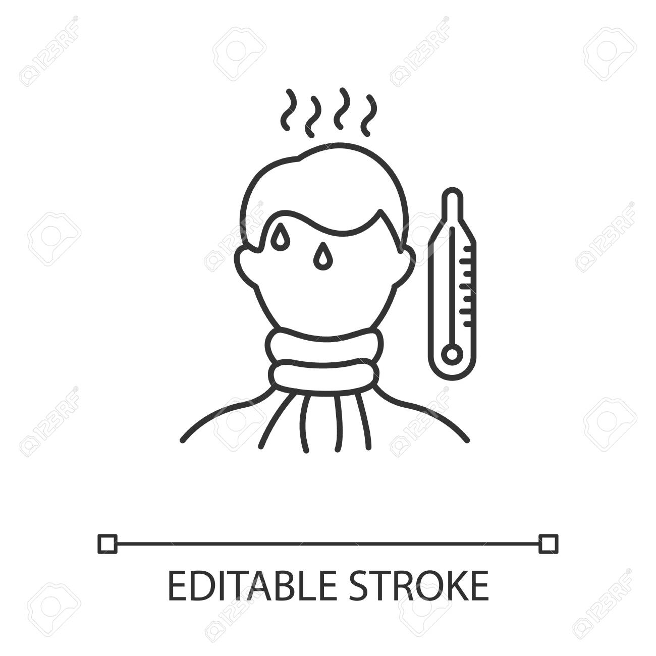 High Temperature Linear Icon Fever Symptom Disease Illness Royalty Free Cliparts Vectors And Stock Illustration Image High Temperature Linear Icon Fever Symptom Disease Illness Royalty Free Cliparts Vectors And Stock Illustration Image