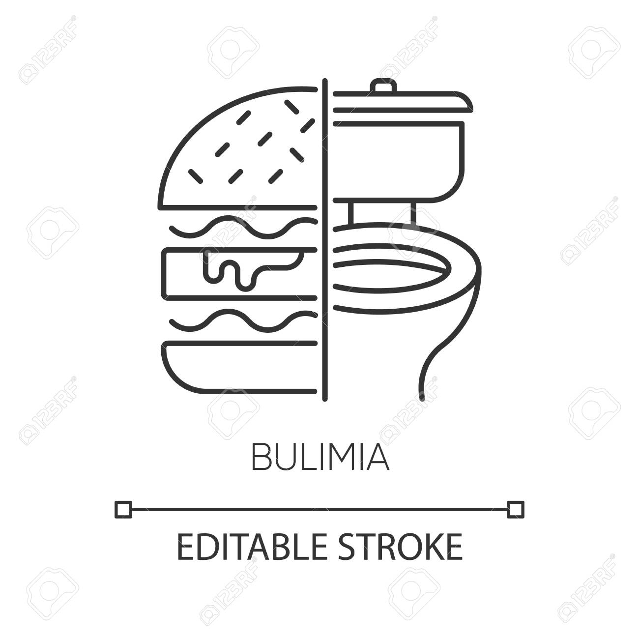 Bulimia Linear Icon. Eating Disorder. Unhealthy Hunger. Binge Eating From  Stress. Mental Disorder. Thin Line Illustration. Contour Symbol. Vector  Isolated Outline Drawing. Editable Stroke Клипарты, SVG, векторы, и Набор  Иллюстраций Без Оплаты