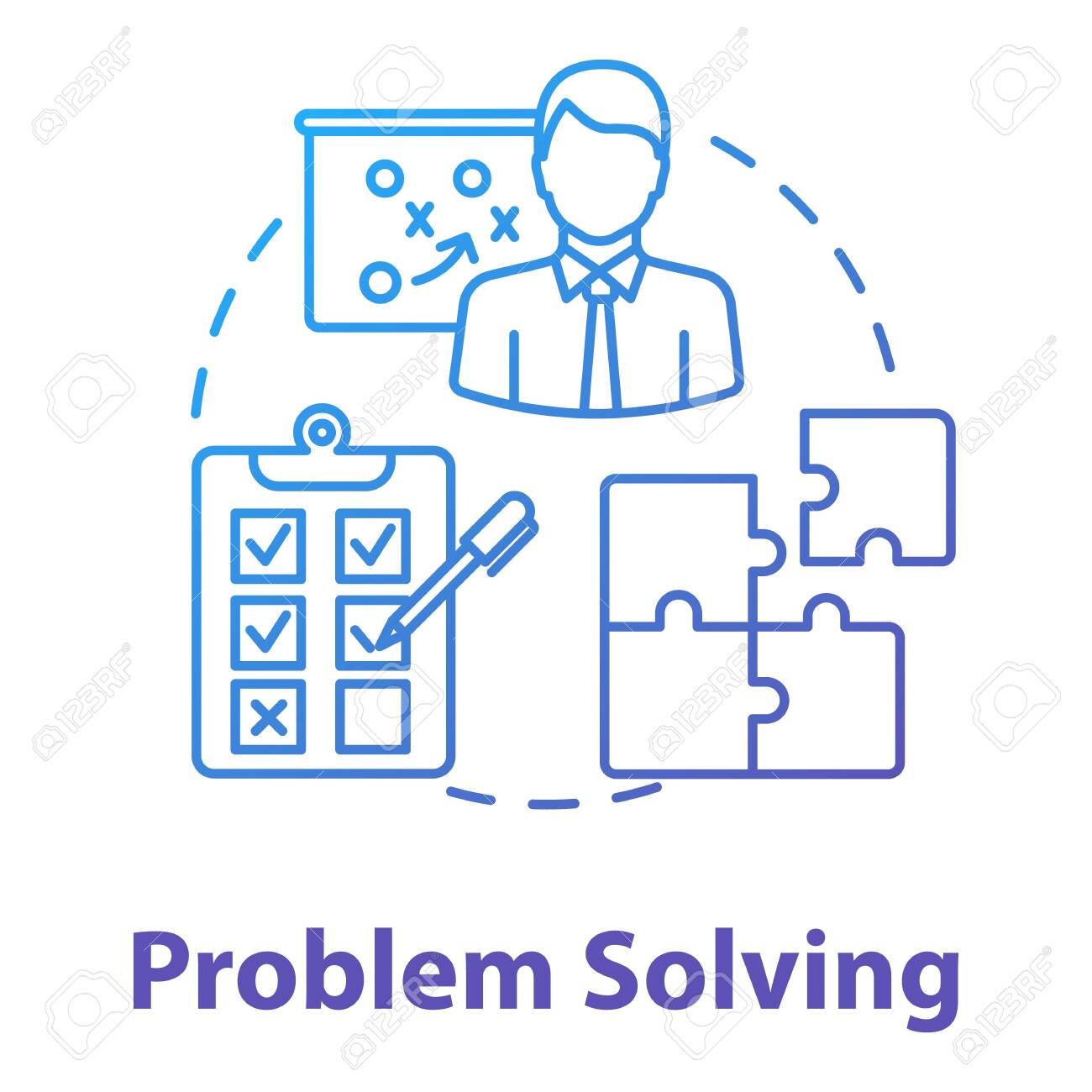 Problem Solving Concept Icon. Planning, Management. Way Out Of Difficult  Situations. Decision Making Idea Thin Line Illustration. Vector Isolated  Outline RGB Color Drawing Royalty Free SVG, Cliparts, Vectors, And Stock  Illustration. Image