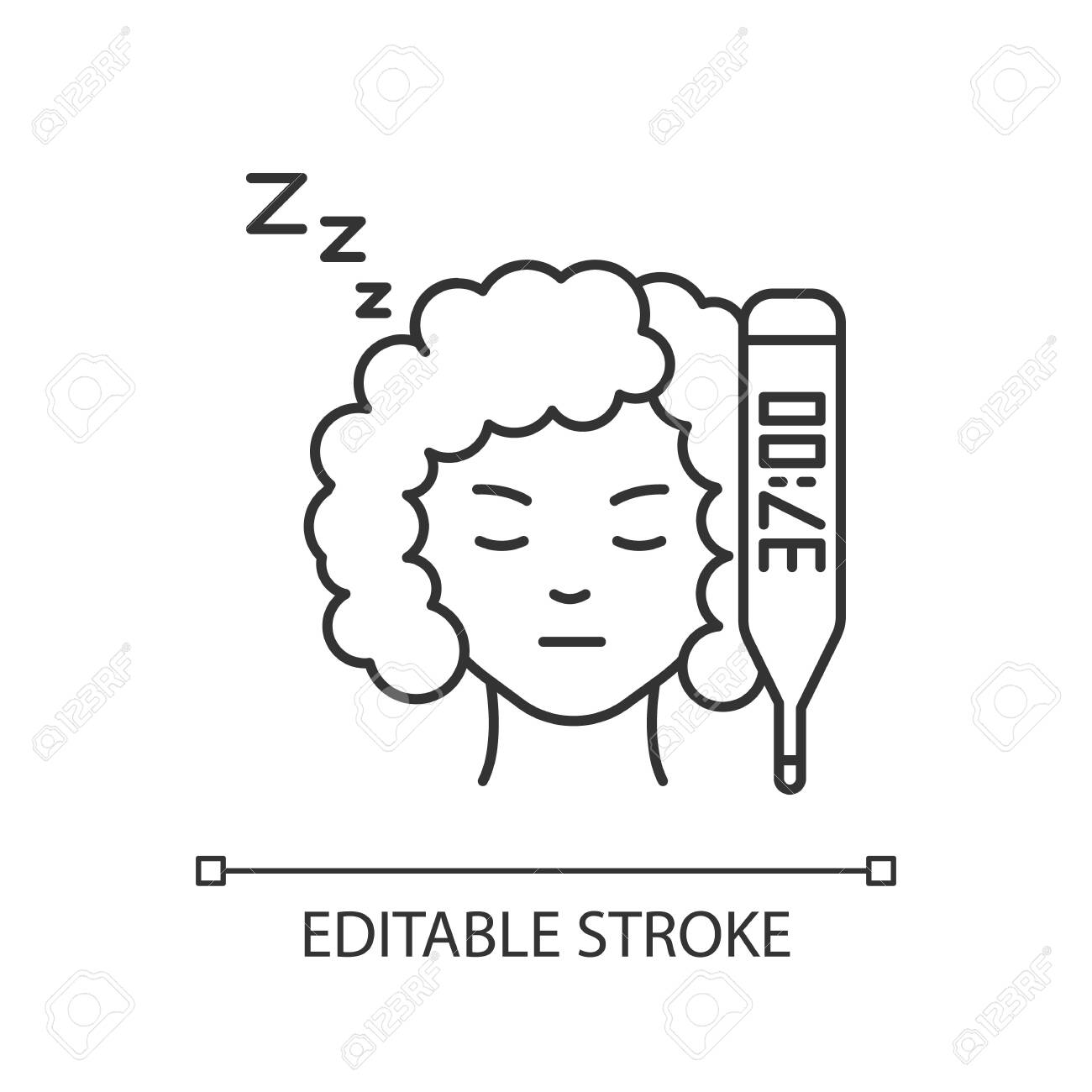 Raised Basal Temperature Pixel Perfect Linear Icon Early Pregnancy Royalty Free Cliparts Vectors And Stock Illustration Image 142199235