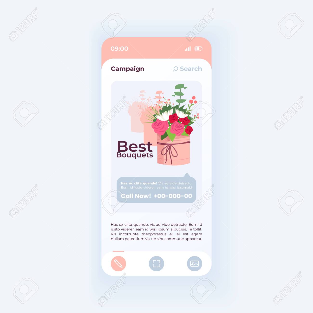 Online Marketing Campaign Smartphone Interface Vector Template Mobile App Page White Design Layout Crm Services Screen Flat Ui For Application Product Advertisement Phone Display Royalty Free Cliparts Vectors And Stock Illustration Image