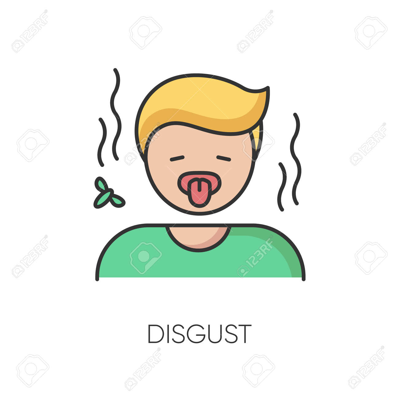 Disgust RGB Color Icon. Feeling Of Revulsion, Strong Disapproval And  Aversion. Emotional Reaction. Disgusted Person With Yuck Face Isolated  Vector Illustration Royalty Free SVG, Cliparts, Vectors, and Stock  Illustration. Image 152345356., image size:1300x1300