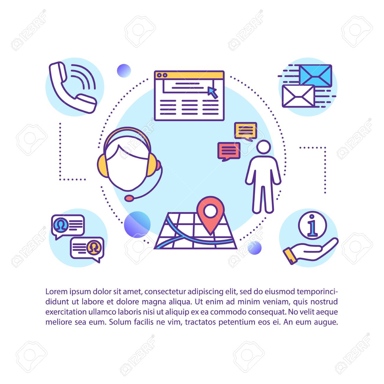 Communication Technology Concept Icon With Text Ppt Page Vector Template Internet Business Customer Support Service Brochure Magazine Booklet Design Element With Linear Illustrations Royalty Free Cliparts Vectors And Stock Illustration Image