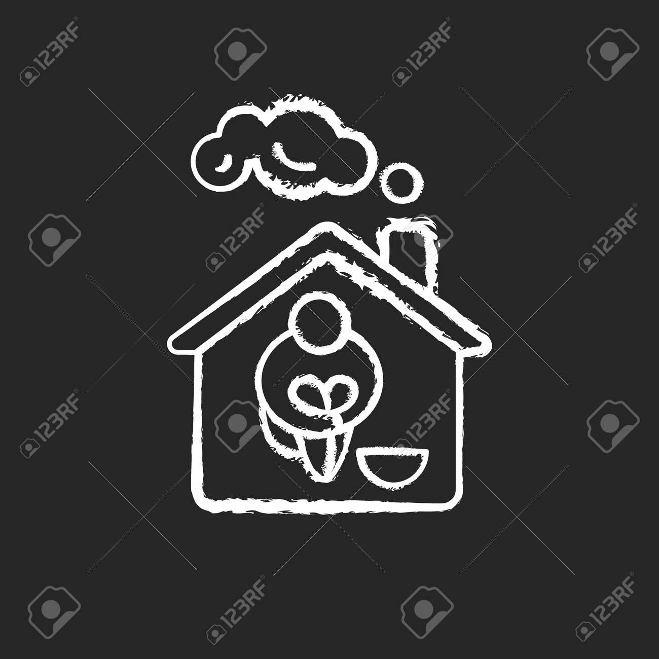 Homeless Shelter Chalk White Icon On Black Background Temporary Royalty Free Cliparts Vectors And Stock Illustration Image