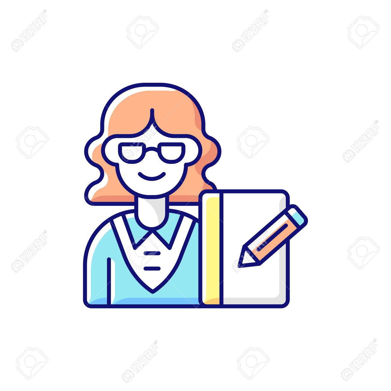 Secretary RGB Color Icon. Office Work. Administrative Professional.  Personal Assistant. Supporting Management. Handling Correspondence. Writing  Letters, Making Calls. Isolated Vector Illustration Royalty Free SVG,  Cliparts, Vectors, and Stock ...