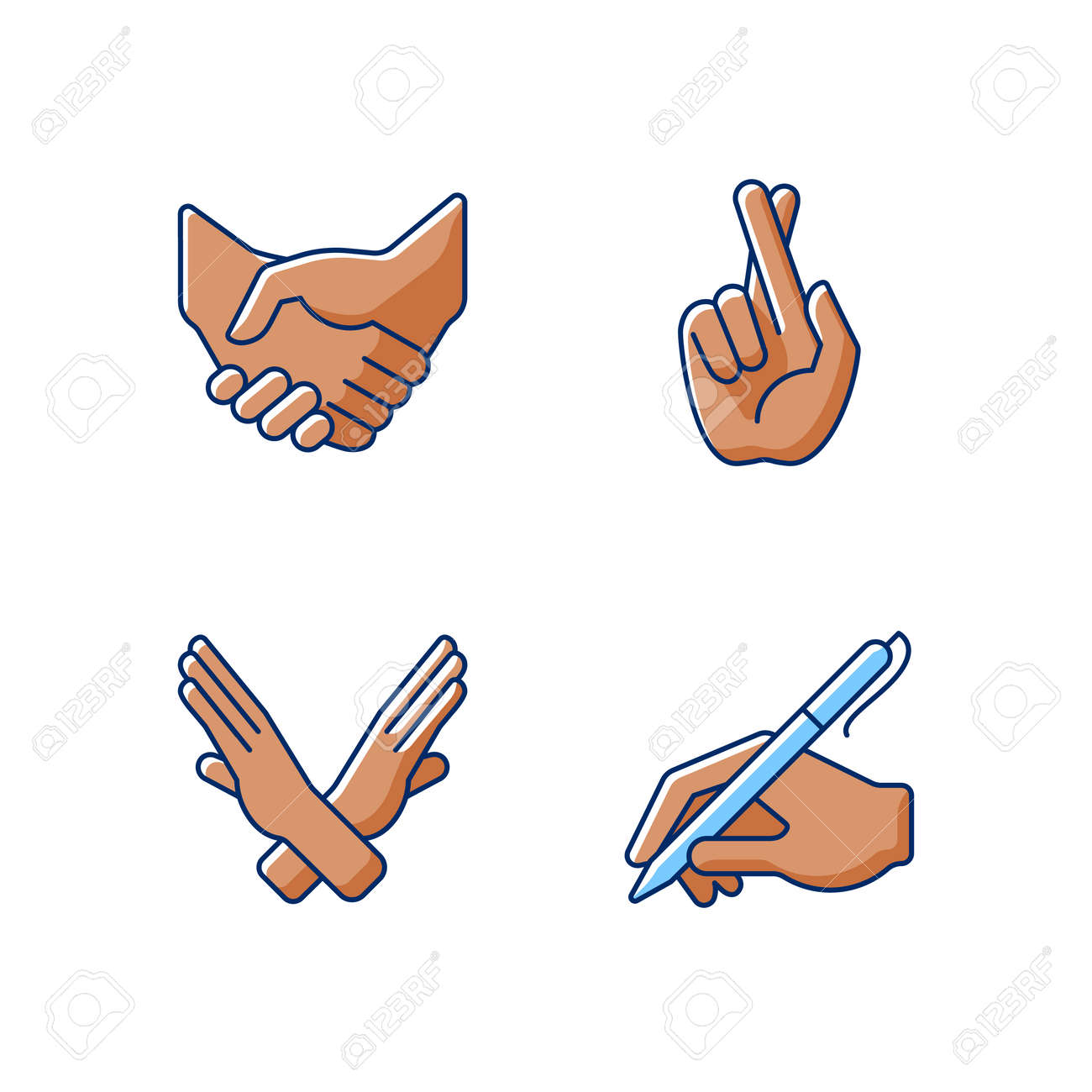 Handshake emoji gesture vector isolated icon illustration