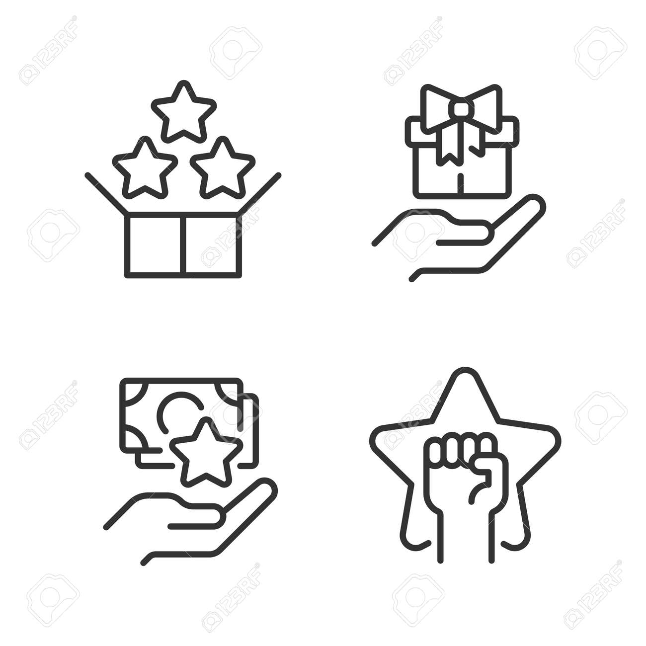 효과적인 판매 전략 픽셀 완벽한 선형 아이콘 세트 번들 서비스 무료 선물 현금 보너스 동기 부여 사용자 정의 가능한 얇은 선 기호  격리된 벡터 개요 그림 편집 가능한 스트로크 로열티 무료 사진,