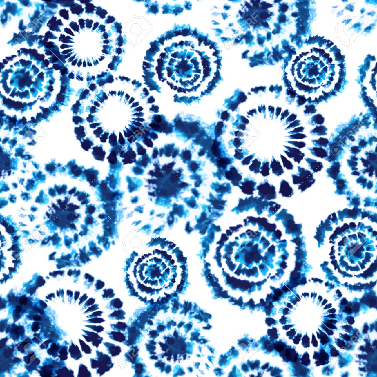 Vector tie dye shibori print. Seamless hand drawn pattern. Ink textured japanese background. Modern batik wallpaper tile. Watercolor endless backdrop. - 91684095 Vector tie dye shibori print. Seamless hand drawn pattern. Ink textured japanese background. Modern batik wallpaper tile. Watercolor endless backdrop. - 91684095