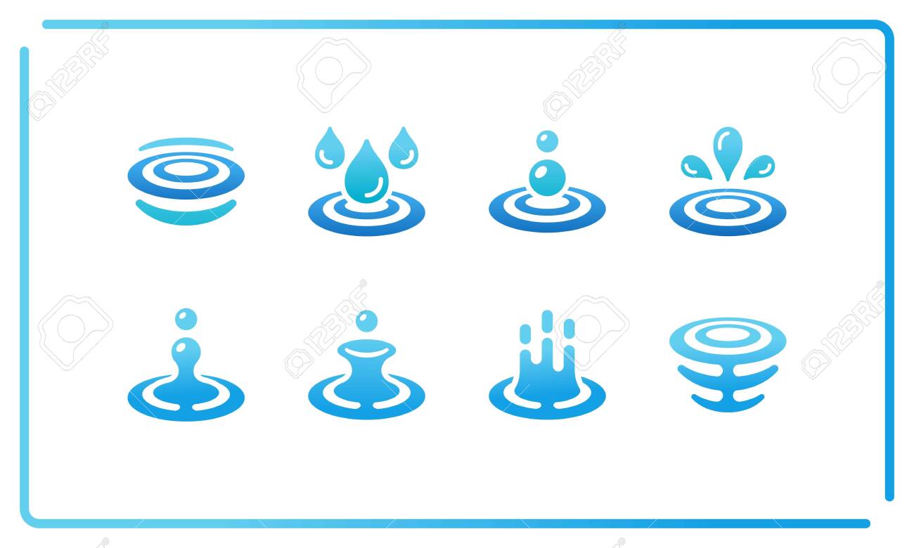 Colorful And Gradient Water And Ripple Icon Set Vector And Illustration Royalty Free Cliparts Vectors And Stock Illustration Image 130772048