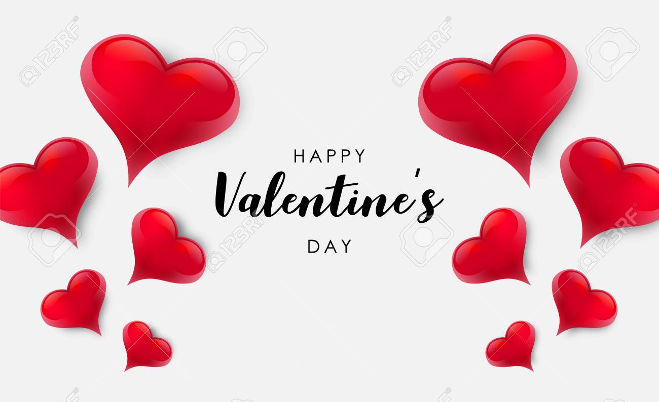 Blank background decorated with hearts. Vector illustration - 125400354 Blank background decorated with hearts. Vector illustration - 125400354