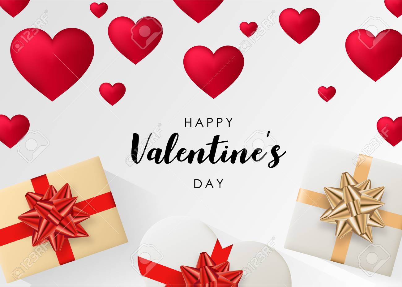 Blank background decorated with hearts. Vector illustration - 125400357 Blank background decorated with hearts. Vector illustration - 125400357