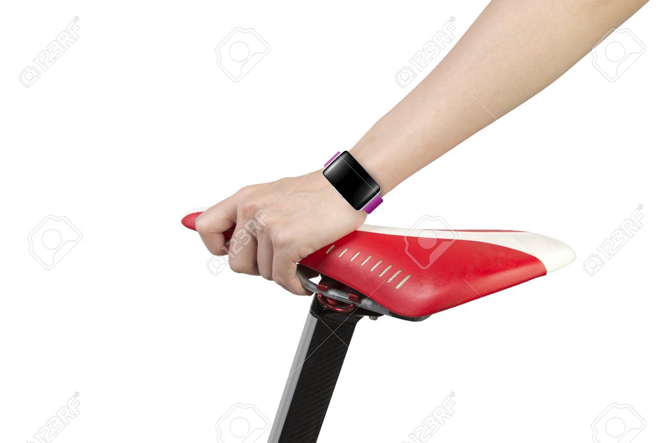 hands on bike seat