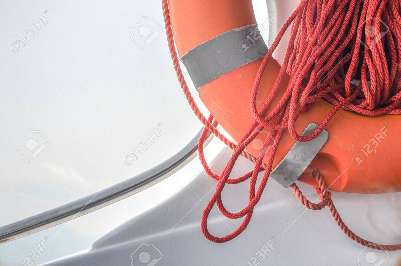 ring life boy on big boat obligatory ship equipment personal stock