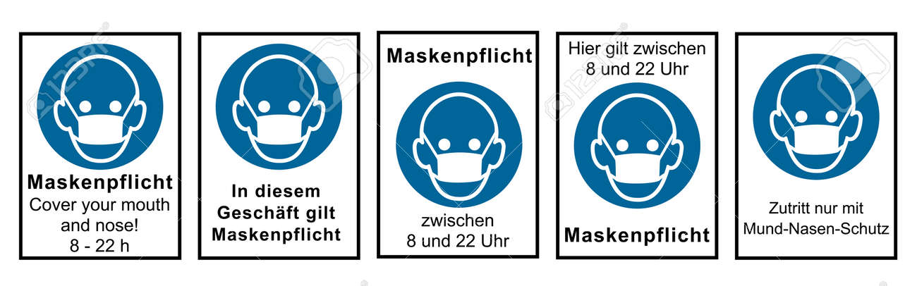 Collection of signs relating to the mask requirement. Vector file - 157900191 Collection of signs relating to the mask requirement. Vector file - 157900191