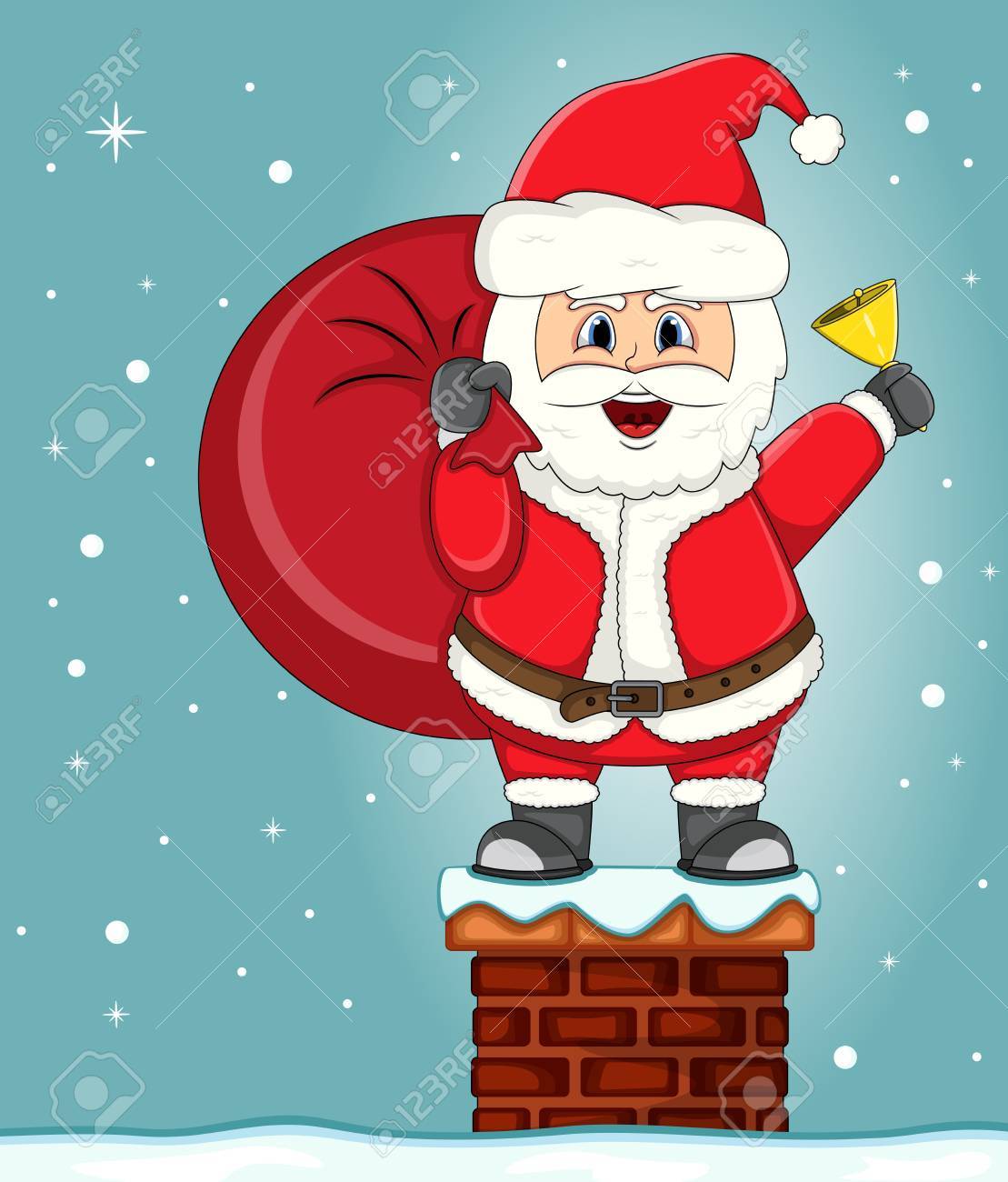 santa claus in chimney