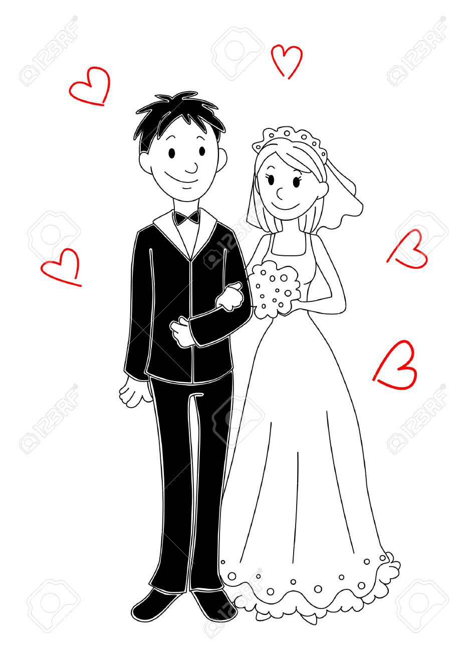 Bride and groom cartoon for wedding design. Vector illustration - 22473614 Bride and groom cartoon for wedding design. Vector illustration - 22473614