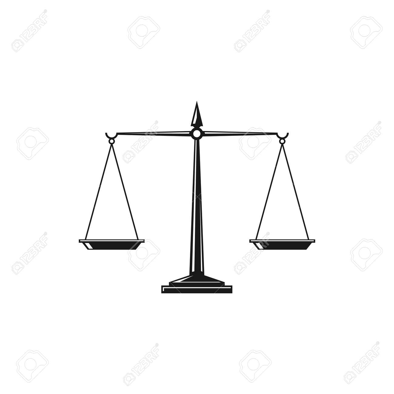 Scales isolated monochrome icon. Vector dual balance Themis scales of justice on decorative stand. Mechanical balancing scales, symbol of law and judgment, punishment and truth, measuring device - 165541137 Scales isolated monochrome icon. Vector dual balance Themis scales of justice on decorative stand. Mechanical balancing scales, symbol of law and judgment, punishment and truth, measuring device - 165541137