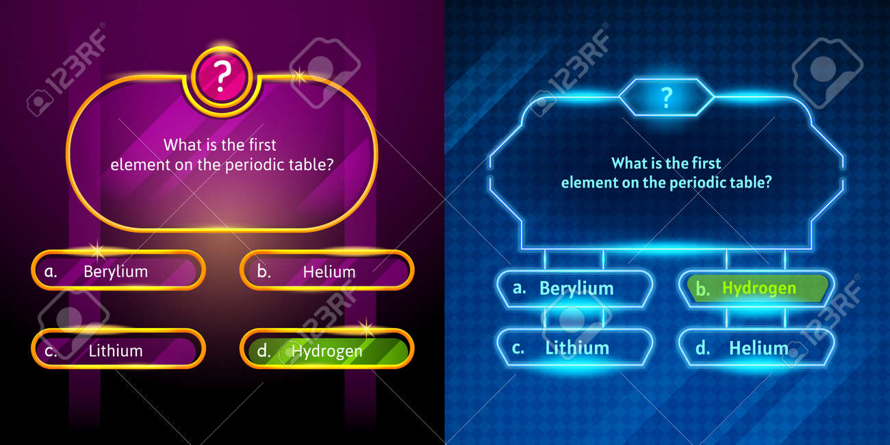 Layout vetorial da pergunta do quiz com escolha do menu de texto modelo de  gradiente do programa de tv do menu do jogo